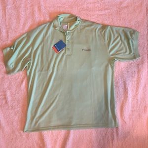 Men’s mint green Columbia polo. Golf shirt.